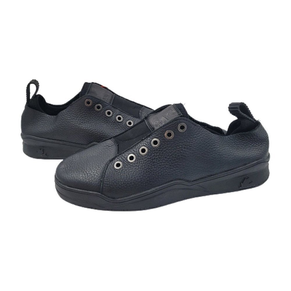 NEW Pajar Yuron Slip On Casual Sneaker Black Leather Low Top Men's Size 11-11.5